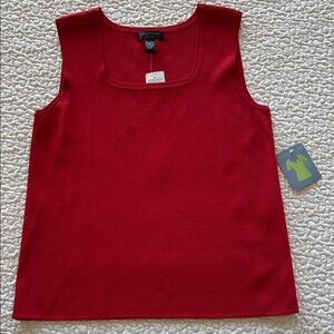 NWT Cable & Gauge Plus Size Bold Red Tank Top Square Neck Sz 1X